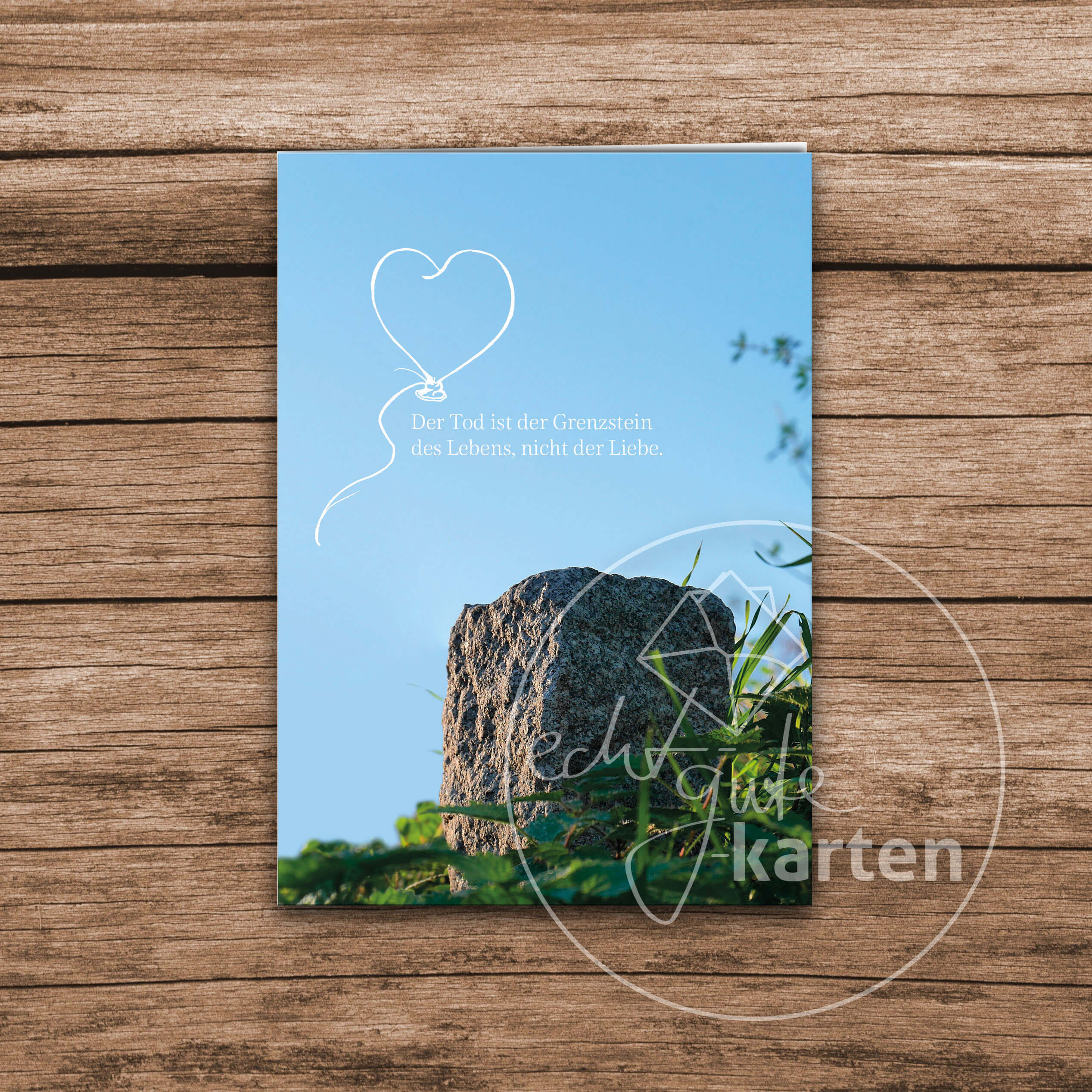 Trauerkarte Liebe Grenzstein - Vorderseite
